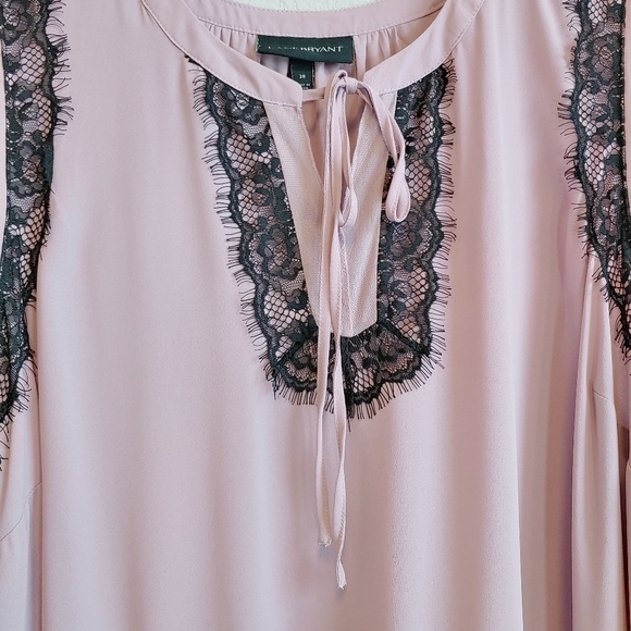 Lane Bryant Y2K Tiered Mauve with Black Lace Fairy Top Plus Sz 28 - Picture 4 of 8